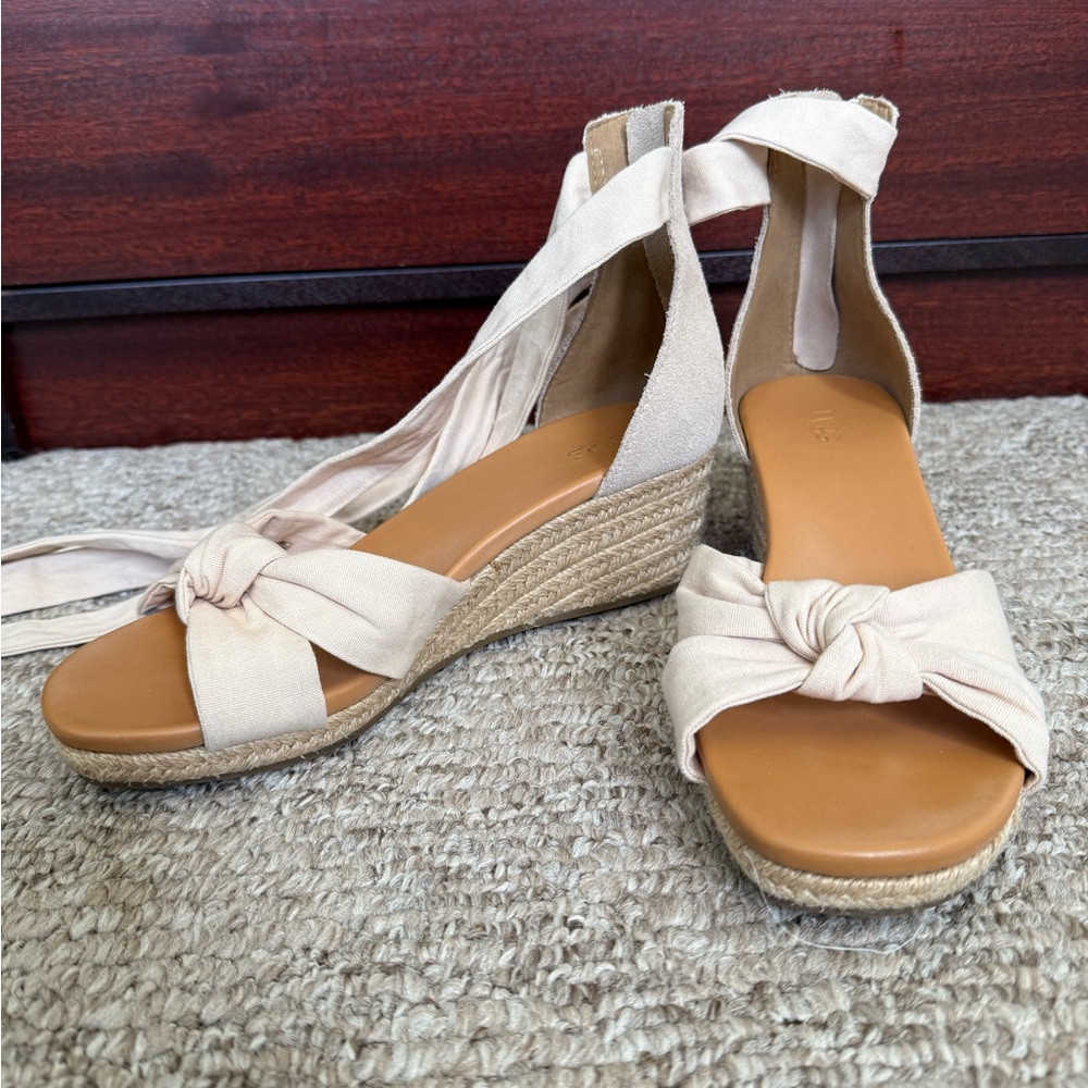 UGG Cream Espadrille Wedge Sandals